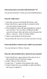 Preview for 16 page of Remo+ DoorCam 2 Quick Start Manual