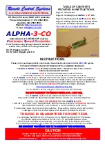 Preview for 1 page of Remote Control Systems ALPHA-3-CO Quick Start Manual