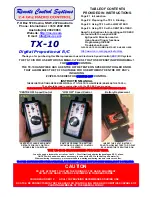 Remote Control Systems TX-10 Instruction Manual preview