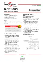 Preview for 1 page of Remote Control RCEL003 Instruction