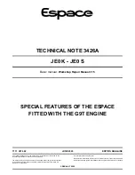 Preview for 1 page of Renault 2000 Espace Technical Note