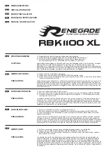 Preview for 1 page of Renegade RBK 1100XL Installation Manual