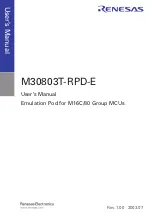 Preview for 3 page of Renesas Emulation Pod for M16C/80 Group MCUs M30803T-RPD-E User Manual