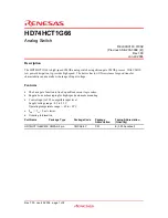 Предварительный просмотр 1 страницы Renesas HD74HCT1G66 Specification Sheet