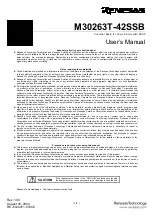 Preview for 3 page of Renesas M30263T-42SSB User Manual