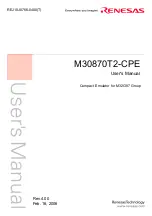 Предварительный просмотр 1 страницы Renesas M30870T2-CPE User Manual