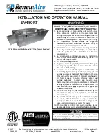 Preview for 1 page of RenewAire EV450-RT ECM Installation And Operation Manual