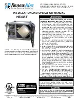 Preview for 1 page of RenewAire HE3XRTF Installation And Operation Manual