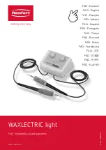 Renfert Waxlectric light II Faq предпросмотр