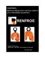 Preview for 1 page of Renfroe R Clamp Application, Operation And Maintenance Manual