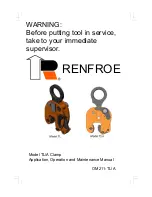 Renfroe TL Application, Operation And Maintenance Manual preview