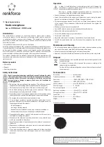 Preview for 2 page of Renkforce 1070706 Operating Instructions