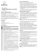 Renkforce 1163843 Operating Instructions Manual предпросмотр