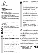 Preview for 1 page of Renkforce 1168660 Operating Instructions Manual