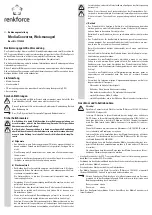 Preview for 1 page of Renkforce 1172089 Operating Instructions Manual