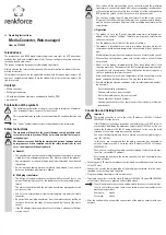 Preview for 3 page of Renkforce 1172089 Operating Instructions Manual