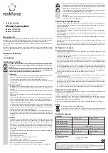 Предварительный просмотр 4 страницы Renkforce 1177581 Operating Instructions