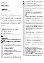 Preview for 1 page of Renkforce 1217916 Operating Instructions Manual