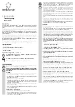 Preview for 3 page of Renkforce 1217916 Operating Instructions Manual