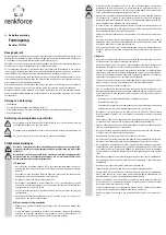 Preview for 7 page of Renkforce 1217916 Operating Instructions Manual