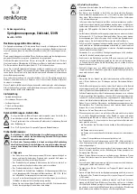 Preview for 1 page of Renkforce 1217918 Operating Instructions Manual