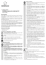 Предварительный просмотр 7 страницы Renkforce 1243790 Operating Instructions Manual