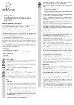 Preview for 1 page of Renkforce 1243796 Operating Instructions Manual