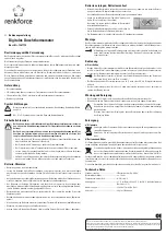 Предварительный просмотр 1 страницы Renkforce 1267775 Operating Instructions