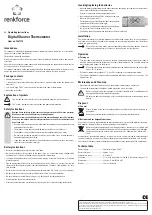 Предварительный просмотр 2 страницы Renkforce 1267775 Operating Instructions