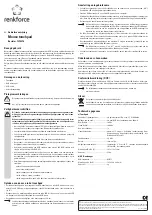 Preview for 4 page of Renkforce 1290216 Operating Instructions