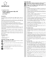 Preview for 3 page of Renkforce 1296309 Operating Instructions Manual