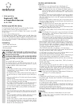 Renkforce 1333028 Operating Instructions Manual предпросмотр