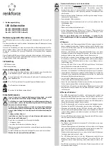 Предварительный просмотр 1 страницы Renkforce 1361116 Operating Instructions Manual