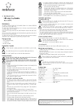 Preview for 2 page of Renkforce 1361119 Operating Instructions