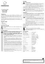 Предварительный просмотр 2 страницы Renkforce 1362483 Operating Instructions