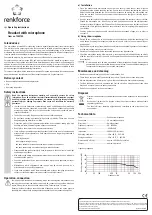 Предварительный просмотр 2 страницы Renkforce 1362734 Operating Instructions