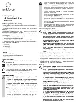 Preview for 1 page of Renkforce 1374782 Operating Instructions Manual