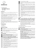 Preview for 3 page of Renkforce 1378272 Operating Instructions Manual