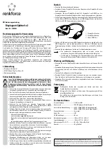 Предварительный просмотр 1 страницы Renkforce 1383254 Operating Instructions