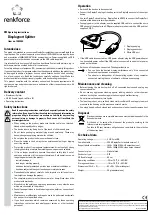 Предварительный просмотр 2 страницы Renkforce 1383254 Operating Instructions