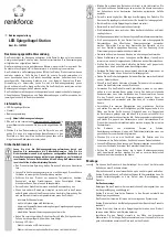 Preview for 1 page of Renkforce 1407923 Operating Instructions Manual