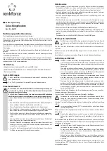 Renkforce 808147 Operating Instructions Manual preview