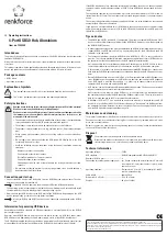 Предварительный просмотр 2 страницы Renkforce RF-3703155 Operating Instructions