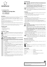 Preview for 2 page of Renkforce RF-3894804 Operating Instructions