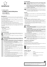 Preview for 4 page of Renkforce RF-3894804 Operating Instructions