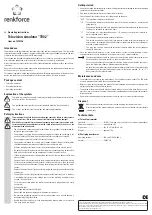 Preview for 2 page of Renkforce TV02 Operating Instructions