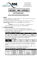 Preview for 1 page of Reno A&E HM1 Series Installation And Operating Instructions