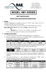 Preview for 3 page of Reno A&E HM1 Series Installation And Operating Instructions