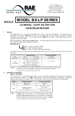 Reno A&E RAE BX-LP Series Operating Instructions preview