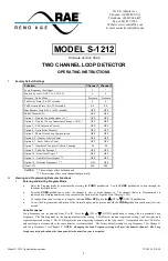 Reno A&E S-1212 Operating Instructions preview